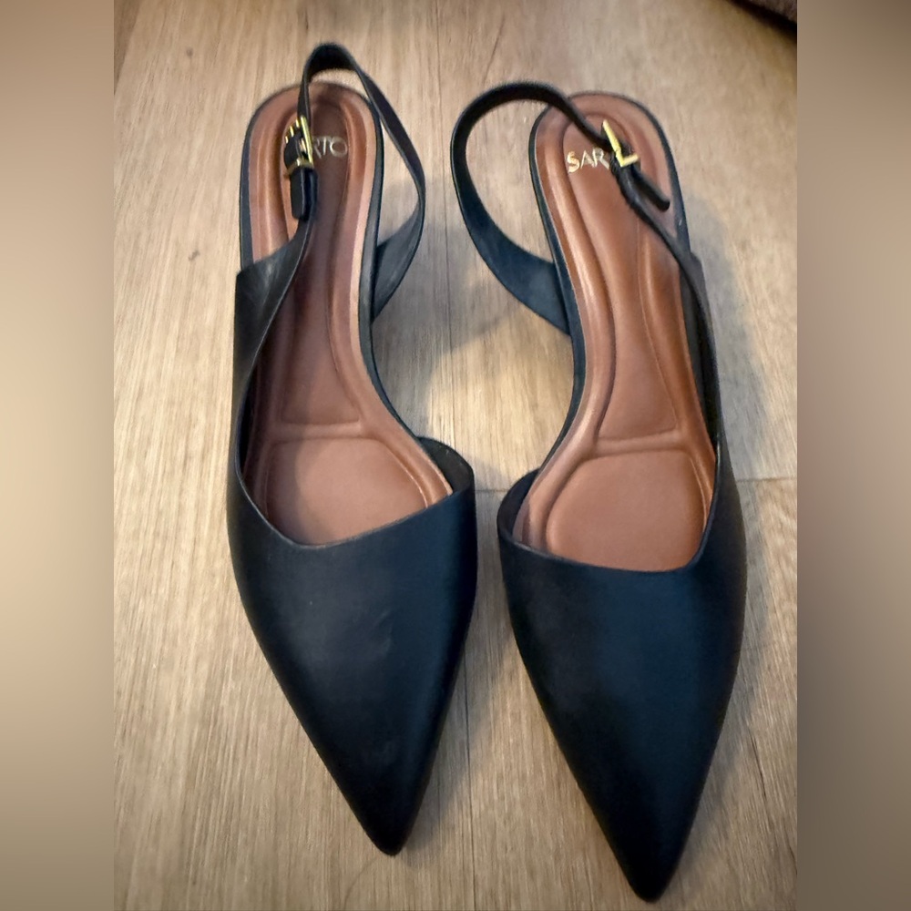 Franco Sarto Black Slingback Flats